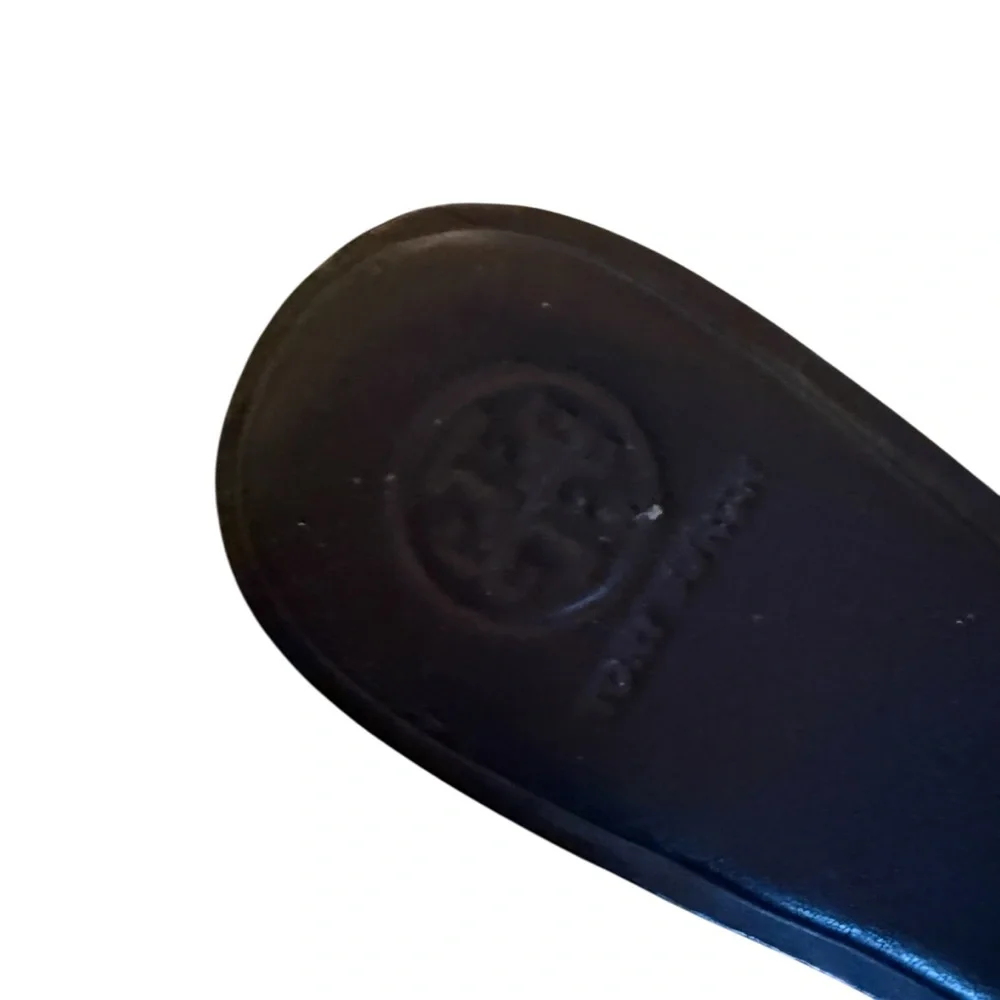 Tory Burch Black Slide Sandals Women’s Size 7.5 Excellent Pre-Owned Condition - Picture 3 of 5